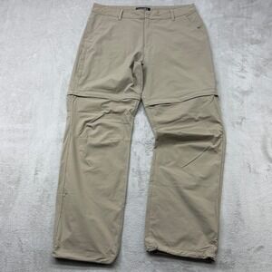 Kyodan Outdoor Convertible Pants Mens L Tan Zip Off Hiking Ripstop Cargo